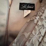 La Femme formal and wedding Portrait Neck Lace Gown In gray size 14 (US L) Photo 6