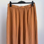 Tronjori XXL Wide Leg Pleated Culottes Cropped Pants Brown Career Casual Photo 6