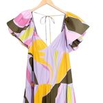 NWT La Ligne Stella Tiered Ruffle Cotton Midi Dress Lavender Swirl Size Small Purple Photo 7