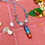 Handmade 7 Chakra Point Stone Reiki Leather Necklace Photo 0