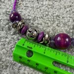 Purple Beaded Necklace With Silver Photo 9