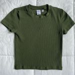 Aritzia  TNA HomeStretch™ Rib Crew Waist T-Shirt Cropped Dark Green size XS Photo 0