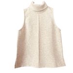 OGL Turtleneck Split Hem Top Sleeveless FuzzLuxe Heather Morganite Size Small Tan Photo 1