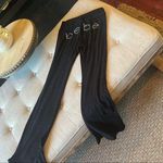 Bebe Vintage Black Denim Embellished Bum Size Small Photo 0