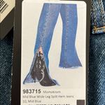 Momokrom Dolls Kill  MID blue Wide Leg Split Hem Jeans Photo 3