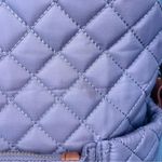 Tommy Bahama Light purple & brown leather detail Quilted backpack bag Laptop Poc Photo 1