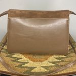 Vintage Suede Faux Leather Shoulder Clutch Bag Purse Brown Photo 1