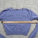 Brandy Melville  Lavender V Neck Cropped Knit Sweater Women M Photo 3
