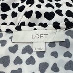 Loft White with Black Hearts Long Sleeve Flounce Dress Size Large Photo 7