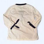 Vineyard Vines  Women's White and Navy Blue Trimmed Blouse Sz Medium Photo 1