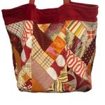 Patchwork Tote Bag Unique Colorful Shoulder Bag Purse Women's Red Photo 2
