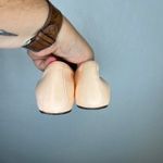 M.Gemi Leather Ballet Flats‎ Square Toe Bow Peach Nude Women's Shoes Pink Size 7.5 Photo 3