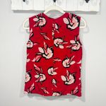 Diane Von Furstenberg DVF Petite Silk Floral Tank | Red & White | Size PM | EUC Photo 1