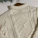 Tahari  Cable Knit Cashmere Wool Blend Sweater Roll Mock Neck Medium Photo 0