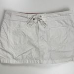 Old Navy Y2K Vintage Low Rise White Mini Skirt Size 10 Lace Up Waist W/ Zipper Photo 0