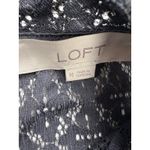 Ann Taylor LOFT Gray Lace Mosaic Floral Sheer Long Sleeve Mock Neck Blouse Top Size M Photo 1