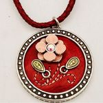 Brighton Opening Night At The Opera Red Leather Cord Red Flower Necklace Photo 5