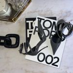 Versace  Pin-Point Gray Leather Pumps Mixed Metal Stiletto Heels Buckle Straps Photo 5