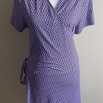 Eddie Bauer  Purple wrap Dress V-neck short Sleeves size xl free dry travex Photo 0