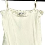 ZARA Limited Contour Collection Ruffle Spaghetti Strap Rib Bodysuit XS Cream Photo 2
