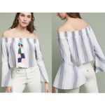 Anthropologie Womens  Off The Shoulder Long Sleeve Top size Small Photo 1