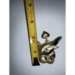 Gold Tone Love Birds with Dangling Heart Brooch signed AJC‎ Photo 2