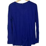 Trina Turk  Royal Blue V-Neck Long Sleeve T-Shirt M Photo 1