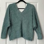 Jolie Fuzzy Double V Neck Sweater Photo 0