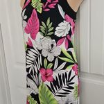 kim rogers Sz 10P Floral Sleeveless Sheath Dress Pockets Tropical Career Photo 2