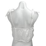 Old Navy White Sleeveless Embroidered Tie Cami Camisole Tank Crop Top Size S Photo 1
