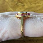 Polki Moissanite Ruby Sterling Silver Ring Size 9 Gold Photo 2