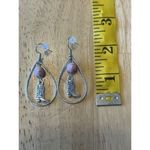 Women’s Cowboy Boot Pink Turquoise Glass Bead & Silver Tone Dangle Earrings‎ NEW Photo 3