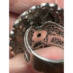 DGS Sterling Silver 925 Filigree Handpainted Ceramic Ring & Pendant Sz 6.5 Photo 7