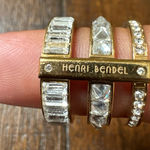 Henri Bendel Deco Triple‎ Split Crystal ring size 7. In Gold Tone Photo 0