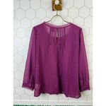 HD in Paris by Anthropologie Pleated Burgundy Thistleberry Blouse - Size - 10P Photo 2
