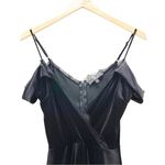 Lulus  Middle of the Night Black Velvet Off Shoulder OTS Mini Dress Size Small Photo 7