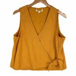 Madewell NEW Mustard Yellow Wrap Tie Top Photo 2