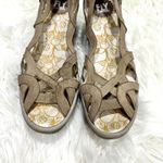 Fly London  Yadi Peep Toe Leather Wedge Sandal Sz 8.5 Photo 1
