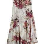 Vintage 90s Sheer Beaded Sequin Floral Midi Dress Asymmetric Fairy Size Large White Photo 0