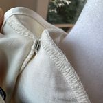 EXPRESS  Ivory Cream Satin Long Sleeve Cropped Shoulder Pad Blouse Top Size Small Photo 13