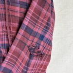 American Eagle  Cropped Hooded Flannel Shirt Photo 2