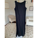 Ann Taylor  100 Linen Maxi Dress Sleeveless Black Minimalist Parisian Lightweight Photo 1