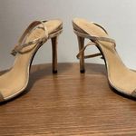 Schutz Women’s Leather Altina Gold High Ankle Wrap Embossed Stiletto Heels 8.5 Photo 6