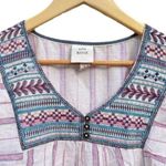 Knox Rose Embroidered Linen Boho Peasant Top Photo 2