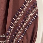 ZARA  Women's Brown Embroidered Top small‎ Photo 2
