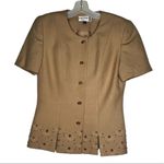 Vintage Kasper A.S.L. Skirt‎ Set Tan Size 4 Photo 2