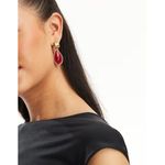 petit moments Hoop Tear Drop Earrings in Red New Womens Dangle Photo 7