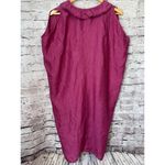 Garnet Hill  100% Linen Pink Oversized Shift Dress Ruffle Tie Women’s‎ XS Photo 3