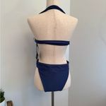 Zaful Blue Halter One Piece Swimsuit with Cutout Design Photo 3