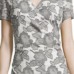 St. John  Metallic Silk Faux-Wrap Blouse Size 6 Photo 0